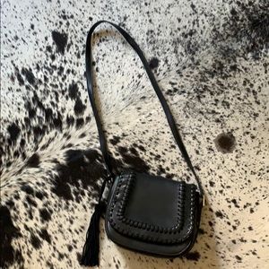 Black leather crossbody